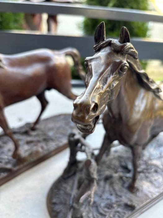 Statuete bronz P.J. Mêne „Djinn Étalon Barbe” – aduse din Paris, 1856