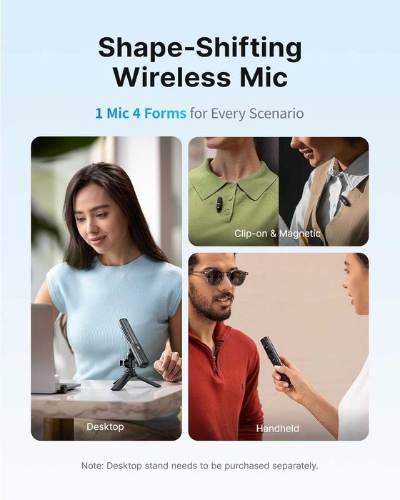 BOYA Magic - Безжични микрофони 4 в 1 (AI шумопотискане, USB-C)