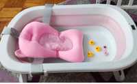 Ванночка для новорожденных складная с термометром