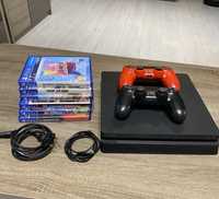 PS4 Slim с два контролера и игри