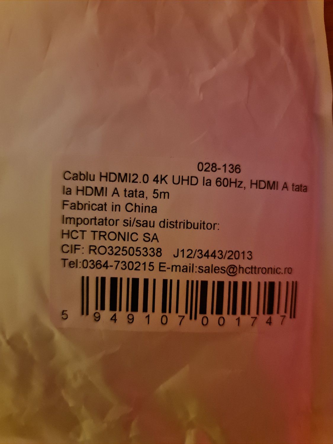 Cablu HDMI 5 metri