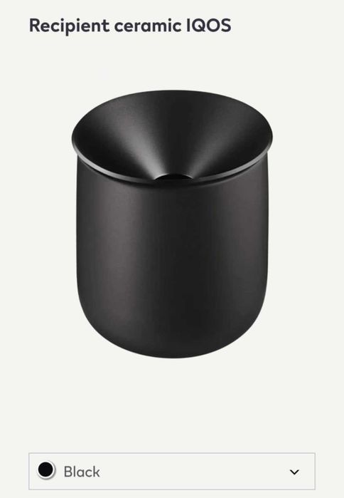 scrumiera iqos ceramica alb/auriu si negru