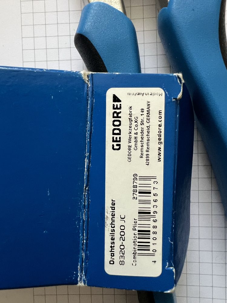 Cleste pentru taiat si sertizat cabluri de oțel Gedore 8320-200
