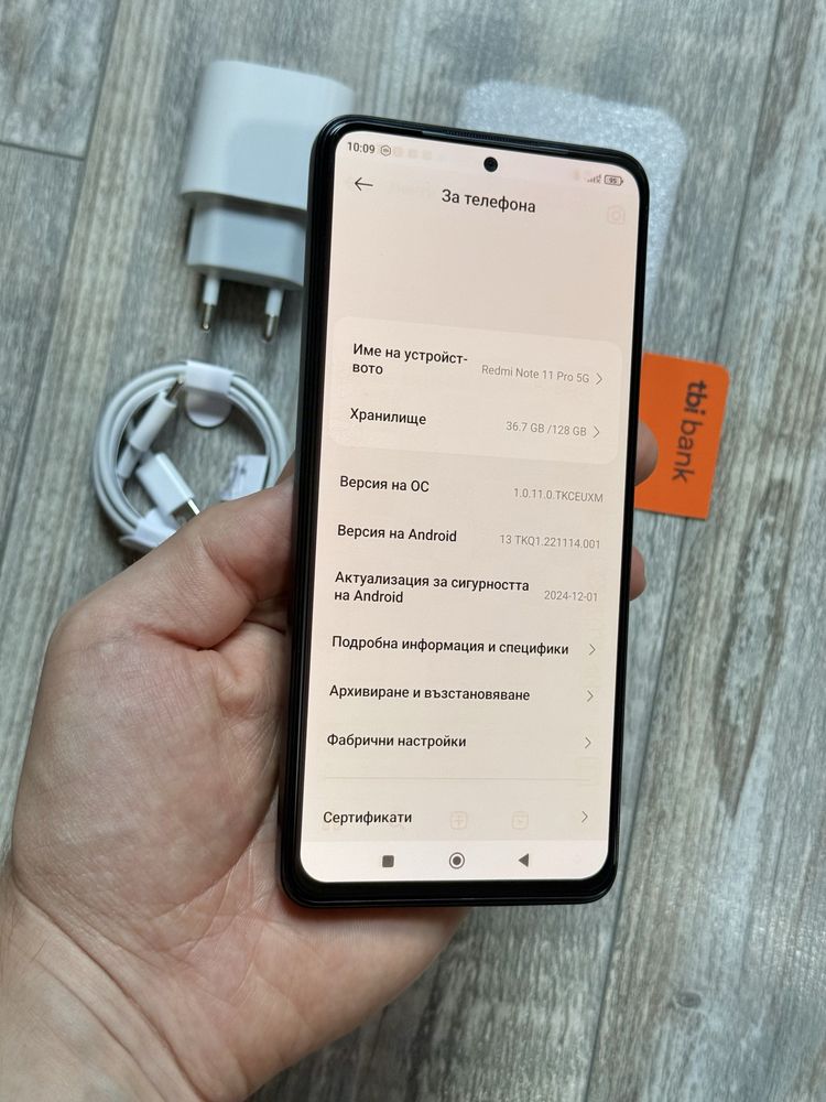 Xiaomi Redmi Note 11 Pro 5G 128 GB 6+6 GB Ram Dual Sim Black 120 Hz.
