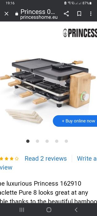 Plită electrică Gril/Raclete Princes Pure 8,1200W,negru