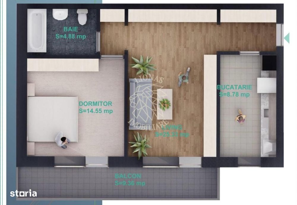 COMISION 0%! Apartament Nou 2 camere-balcon-etaj 2-lift-Zona Nord