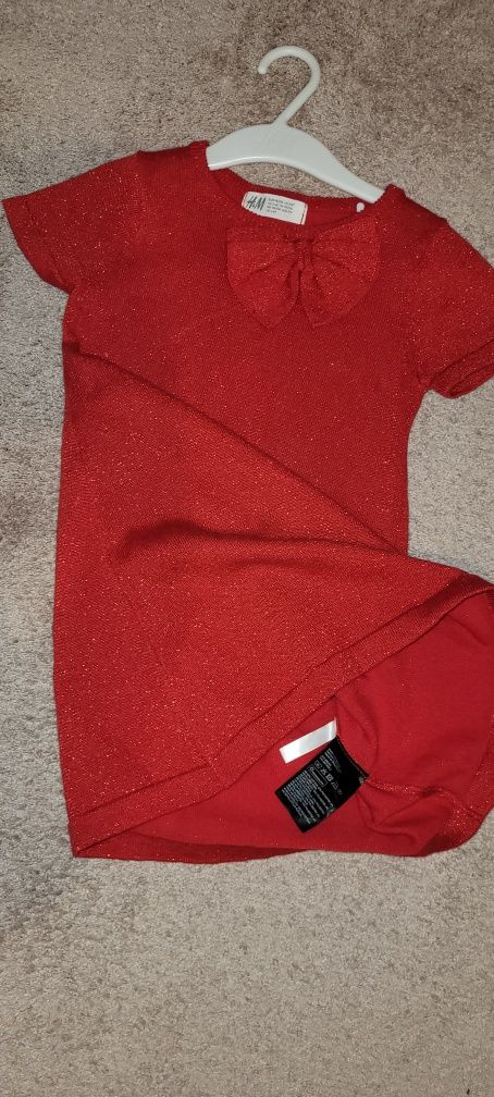Rochiță roșie cu fir auriu, H&M, mr.3-4 ani