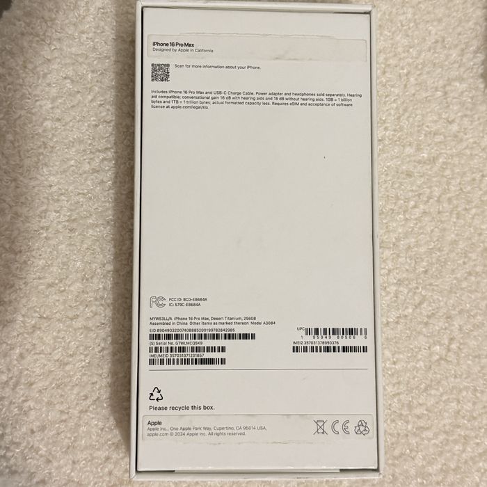 Iphone 16 pro max, 256 GB