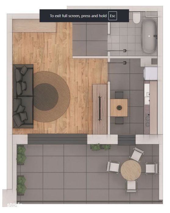 Apartament 1 camera cu terasa de 17 mp, ansamblu NZEB, zona Terra