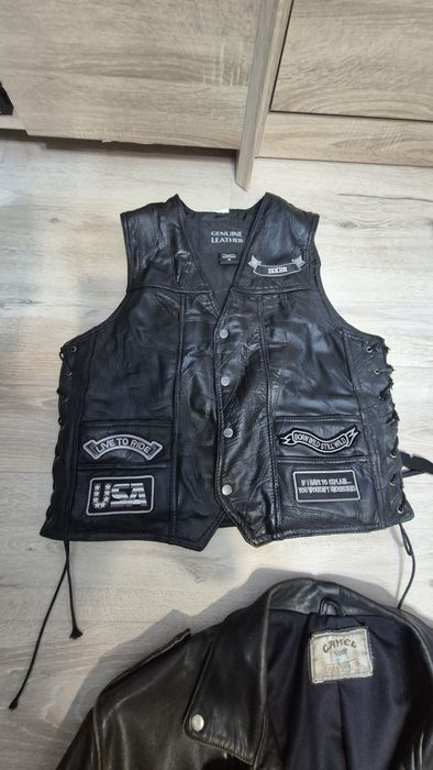 Кожено яке Камел и кожен елек