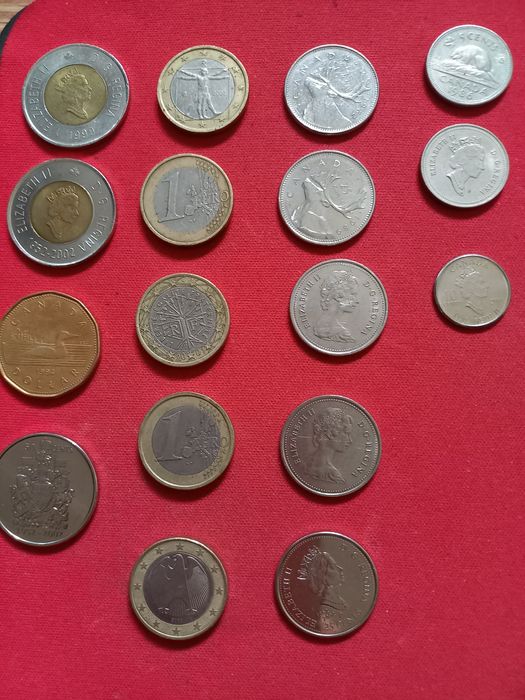 CANADA,America,monede DOLAR,1 EUR0,Omul VITRUVIAN,raritati,2001,2002