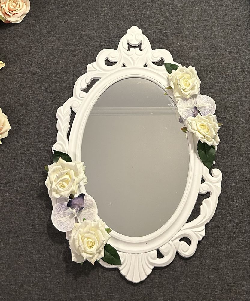 Oglinda mireasa decorata cu flori