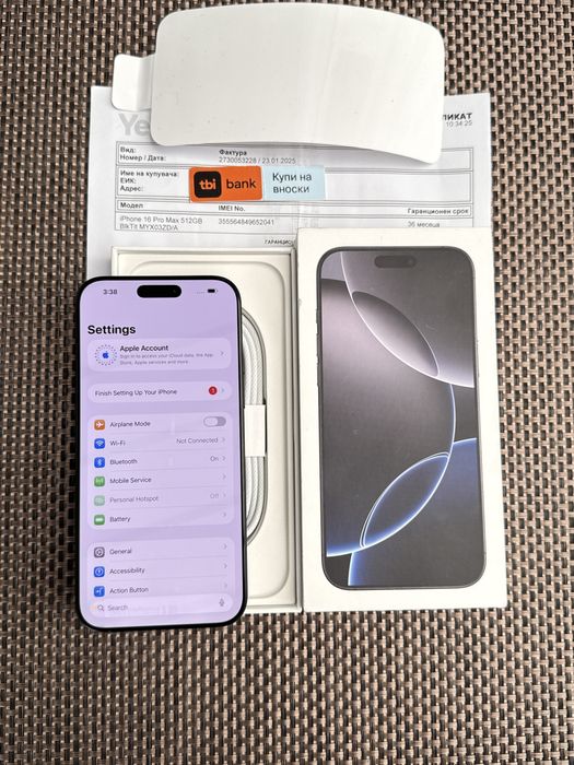 НОВ!512Gb *ЛИЗИНГ* iPhone 16 Pro Max Black Titanium / 36М Гаранция