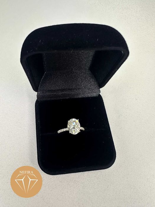 Inel de lux din argint 925 cu Moissanite de 3 carate, 15.6mm