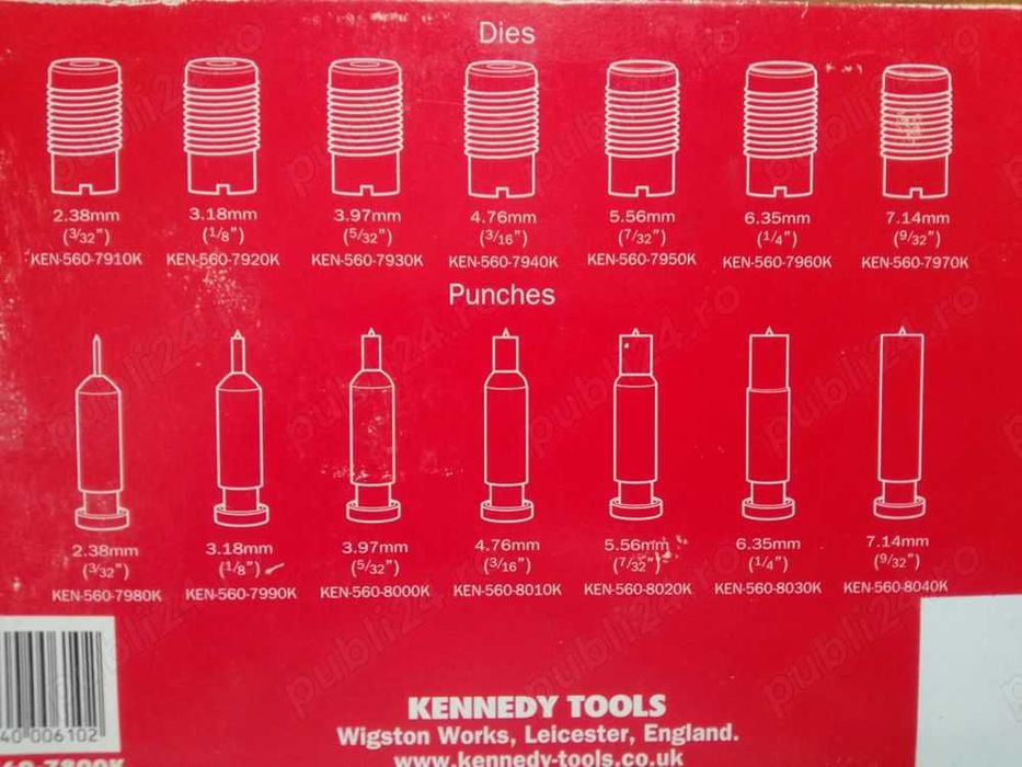 Clește găurit tablă,piele,alte materiale KENNEDY PowerPunchKit PPK2812