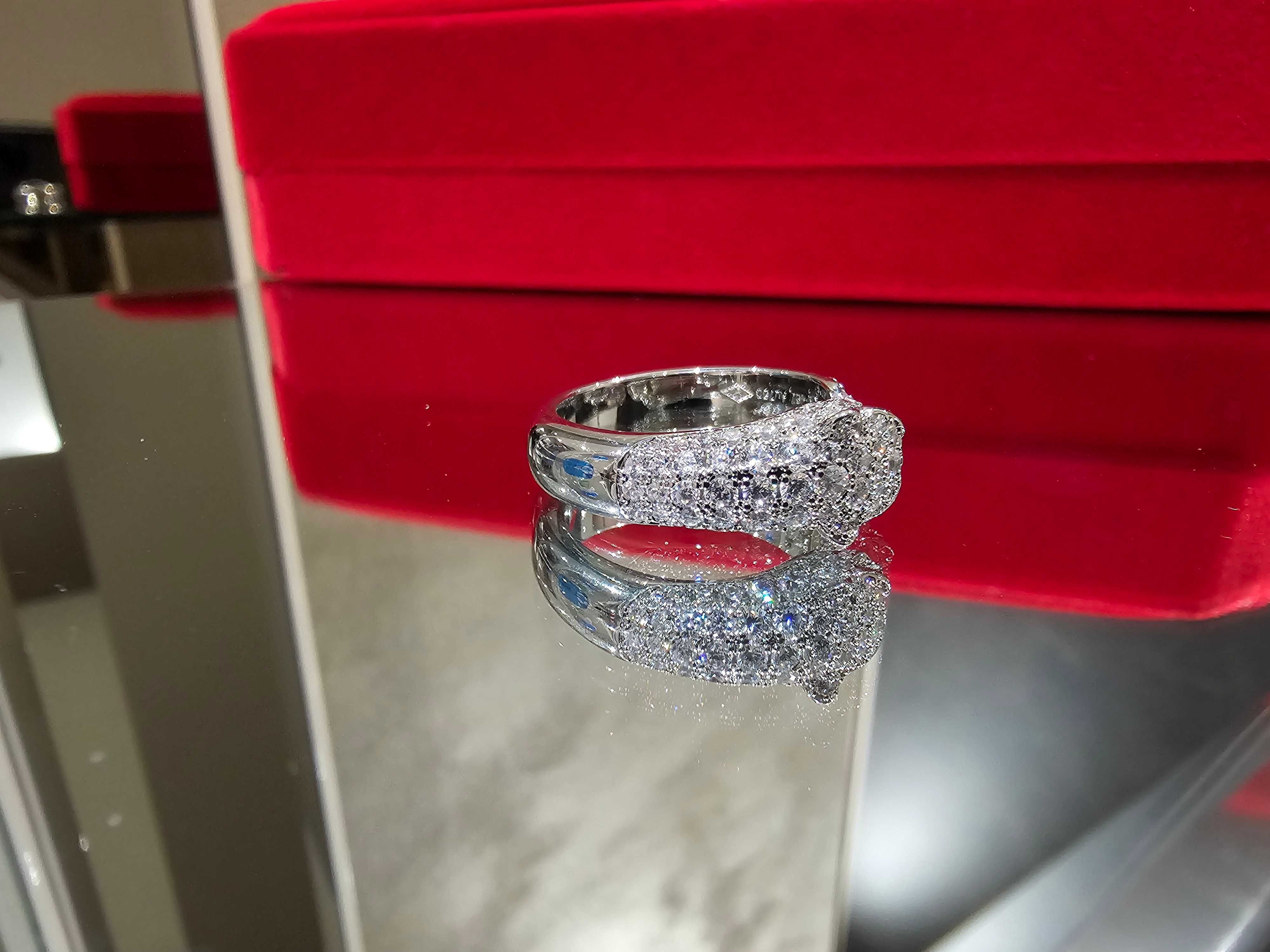 CARTIER Panthere de Cartier White Gold Paved Diamonds Дамски Пръстен