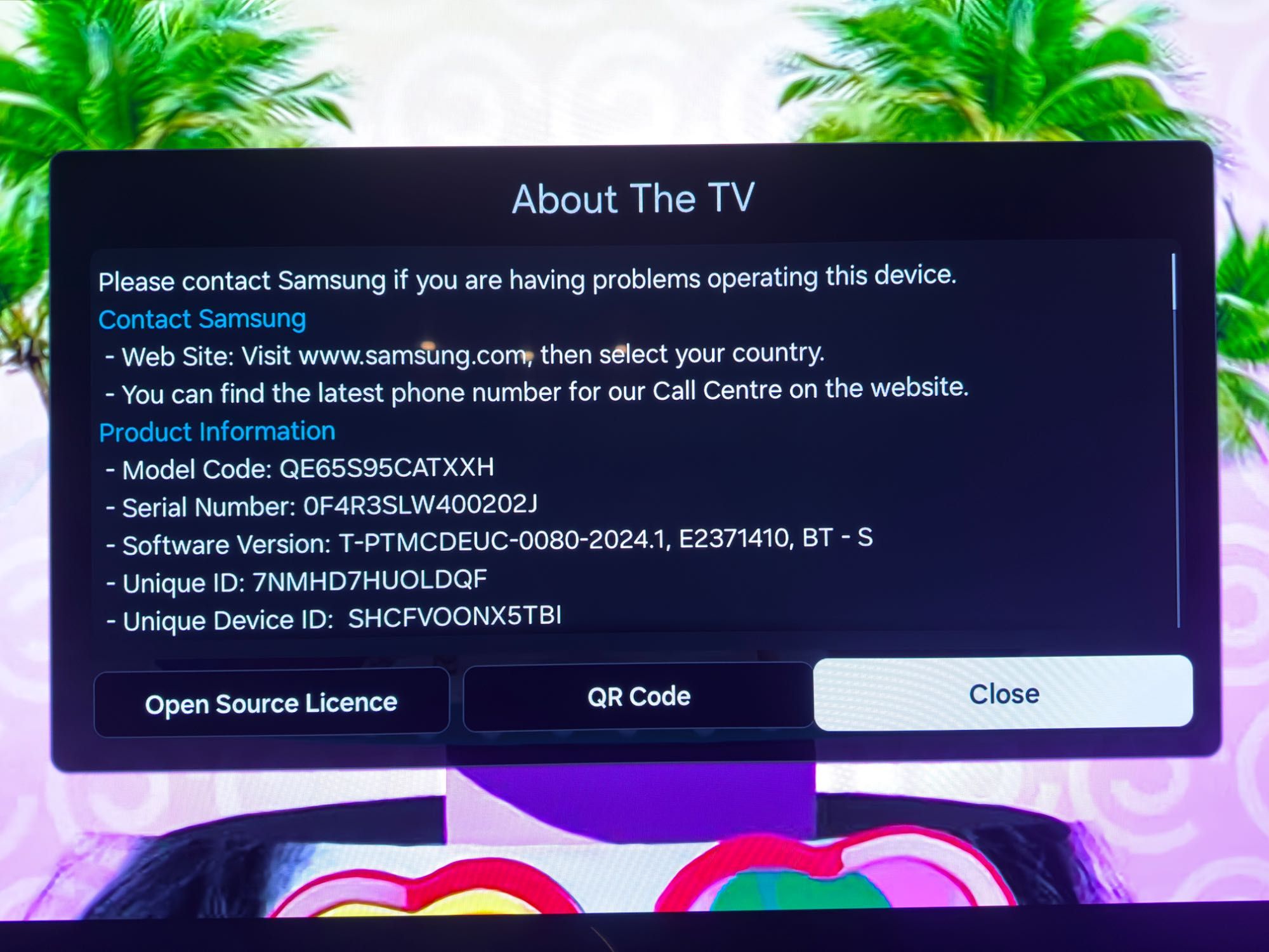 Televisor Samsung S95C; 65"/163 cm, Smart, 4K Ultra HD, Model 2023