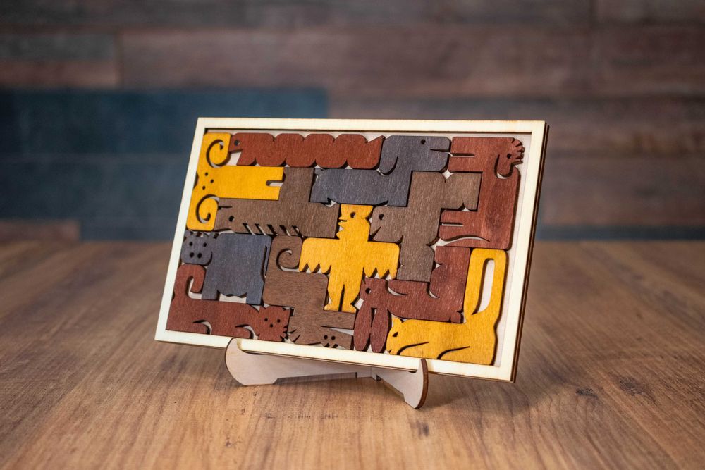 Дървен пъзел Животинки