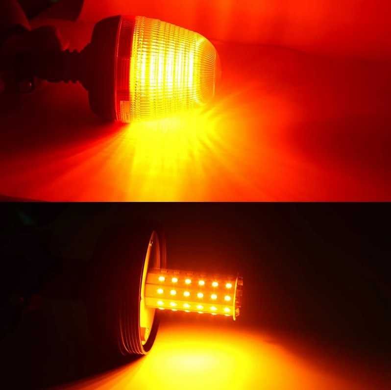 LED ЛЕД Аварийна/сигнална лампа Маяк буркан 12 / 24V - На прът