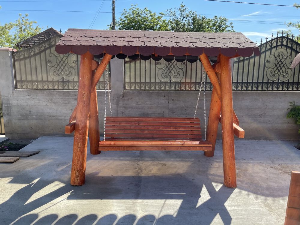 Leagan cu pui pentru copil  / balansoar din lemn  rustic