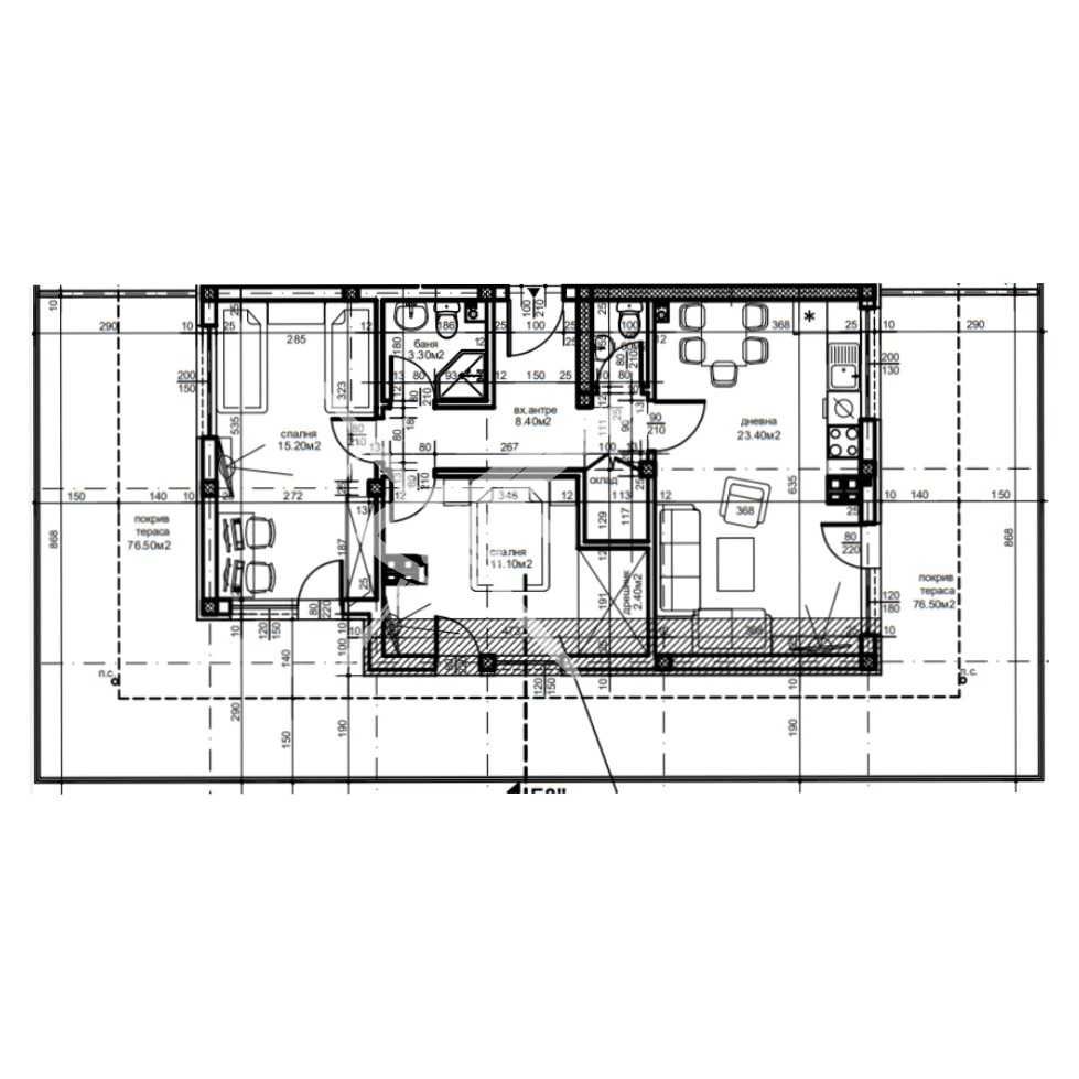 Тристаен апартамент Остромила 214-18463