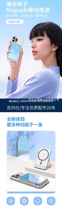 Wiwu P034 Ultra Slim 5-в-1 Power Bank 5000mAh iPhone 16/iWatch/AirPods