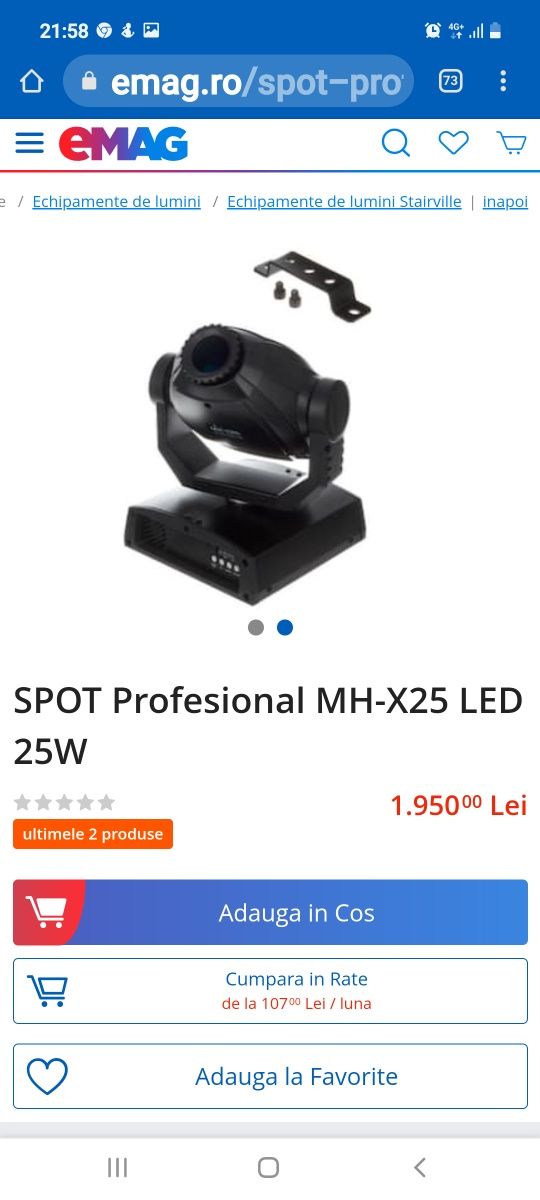 Vand 2 mouving headuri impecabile MH-X25 Led