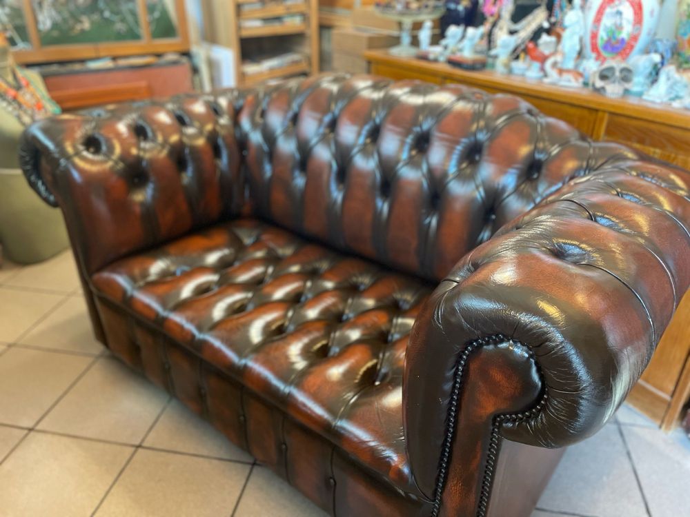 Canapea Chesterfield piele autentica made in england