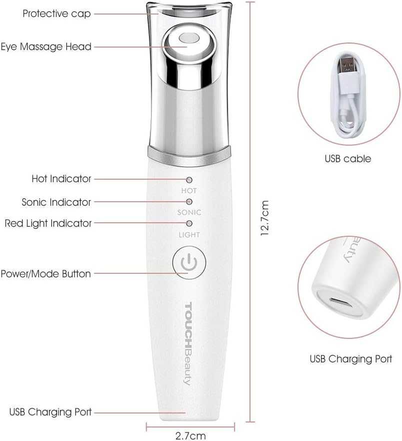 TOUCHBeauty Масажор за терапия на тъмни кръгове на очите и цялото лице