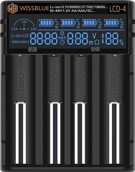 Incarcator baterii acumulatori SMART WISSBLUE LCD 4 Ni-CD Ni-MH Li-ion