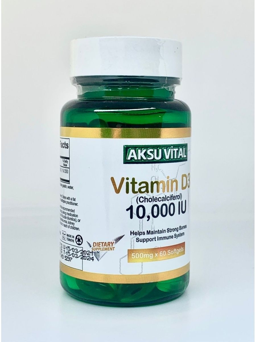 Vitamin D3  10000 Aksuvital. Made in Turkiye.