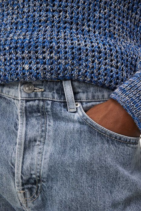 J.Lindeberg, Pulover din tricot de bumbac Glose Loose, Albastru, M