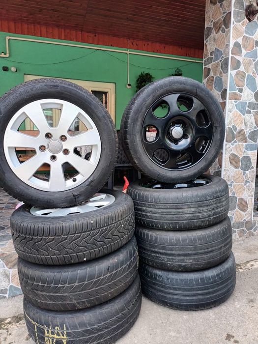 Jante audi 5x112, anvelope 205/55/r16 m+s