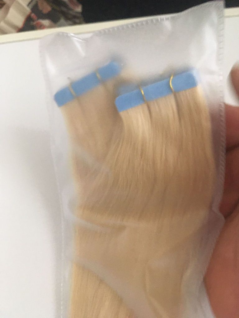 Extensii tape-on blond #613 par natural100% 65 cm fullhead