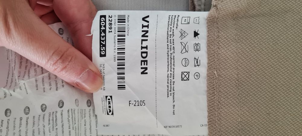 Husa canapea 2 locuri VINLIDEN  Ikea noua culoare crem/bej