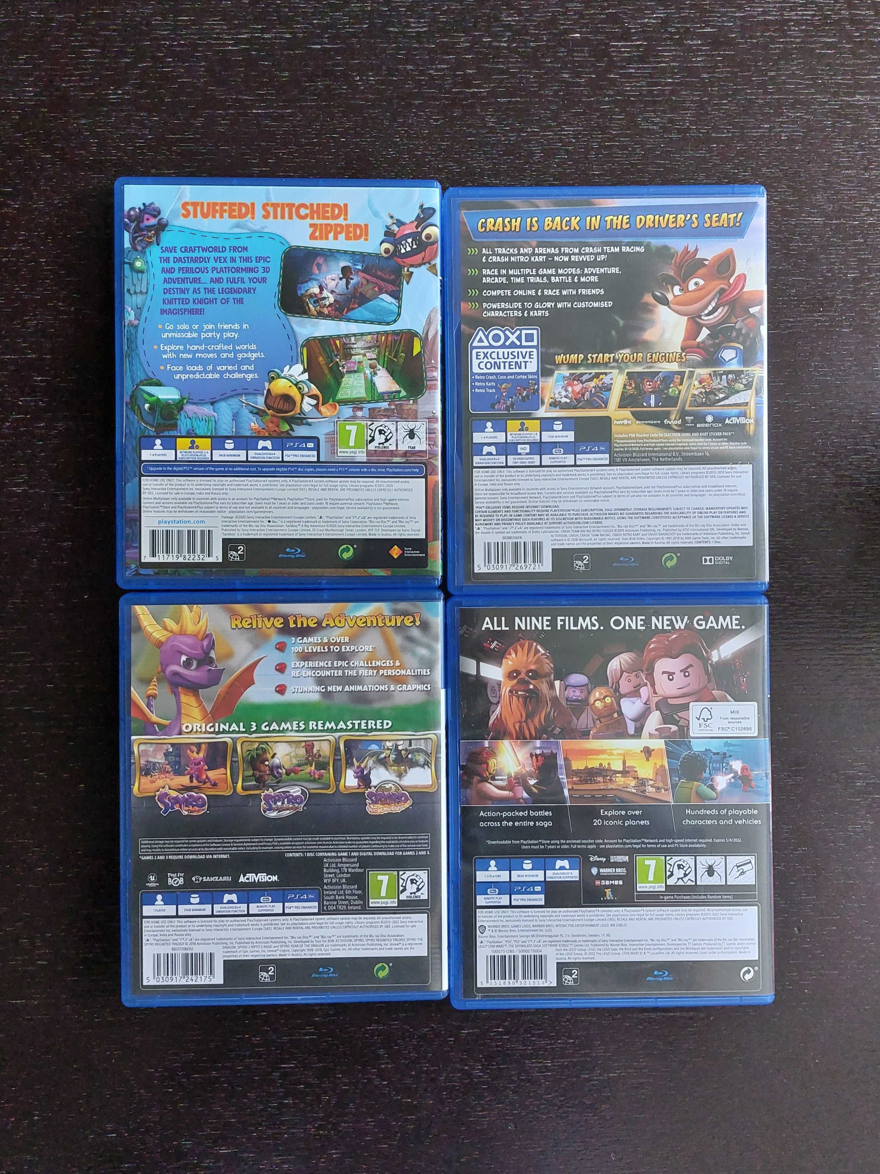 Игри Sackboy Spyro Crash Team Racing LEGO Star Wars Playstation PS 4 5