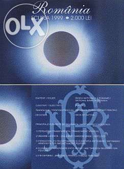 2 bancnote eclipsa 1999 in folder BNR, serie A