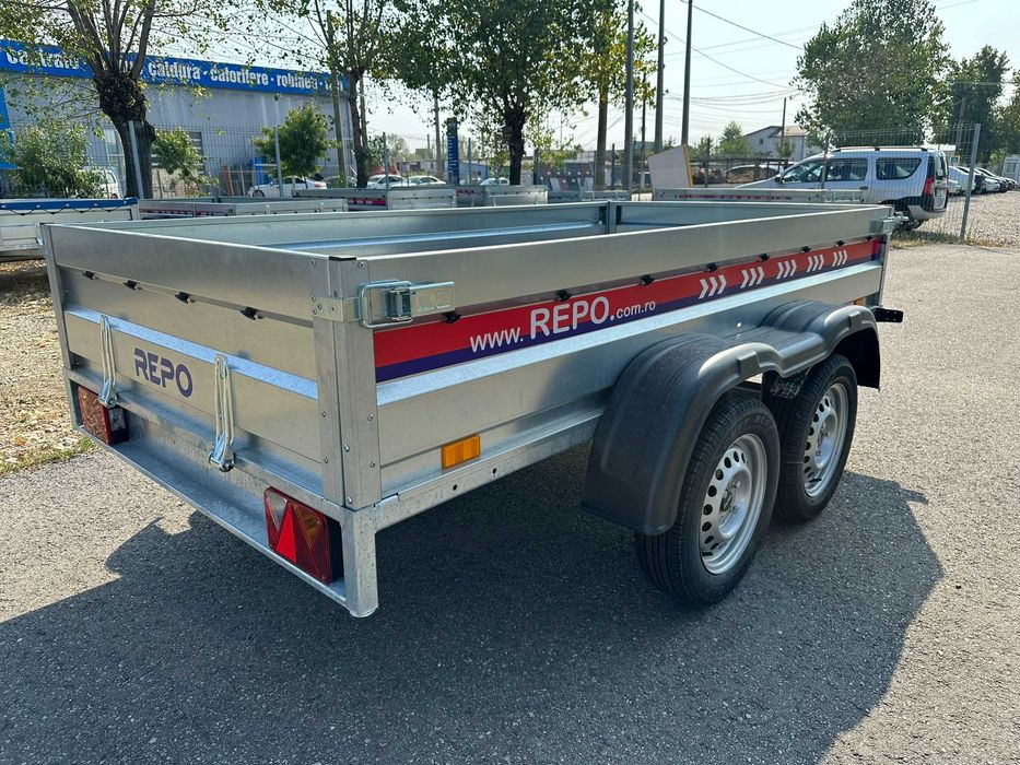 Remorca 750 kg doua axe Repo,auto,moto,atv,basculabila Noua