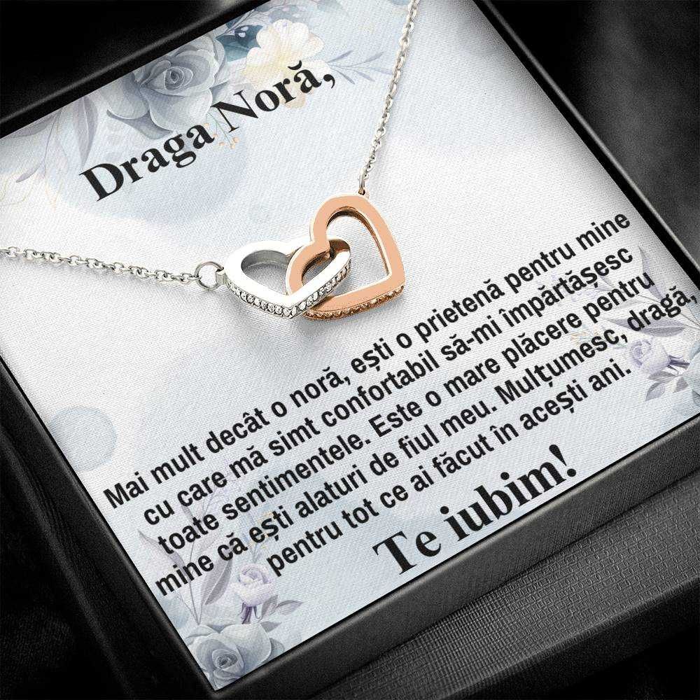 Colier pentru Nora, Argint + Zirconia, Card cu mesaj emotionant