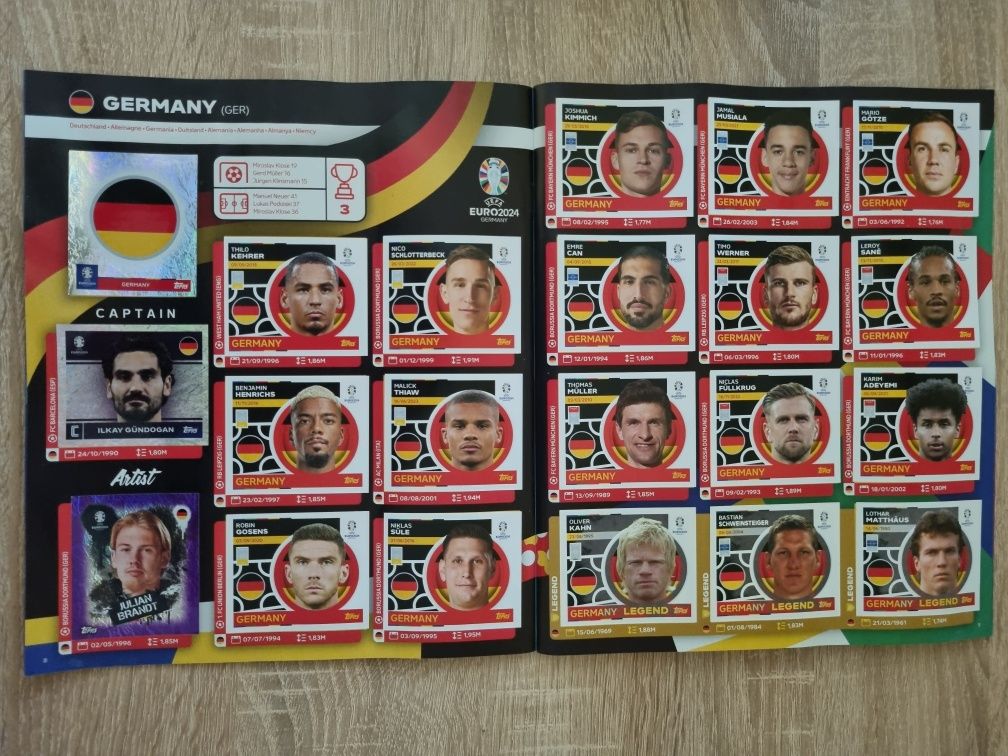НАМАЛЕНИЕ! 100% попълнен албум за стикери Topps Euro 2024