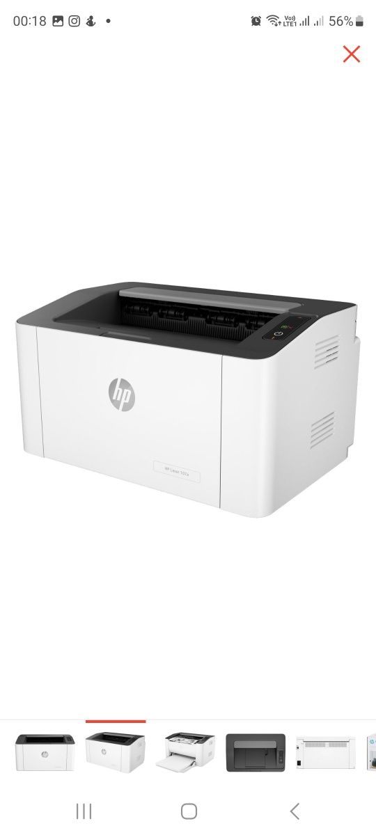 HP Laser 107a белый принтер