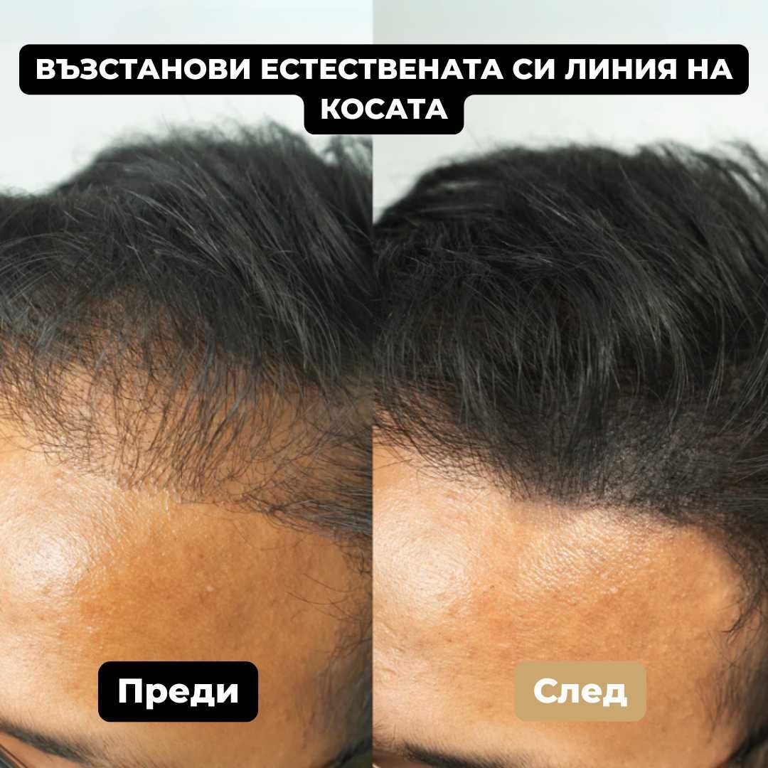 Пудра за коса скрий плешивите и редки места устойчива на пот и дъжд