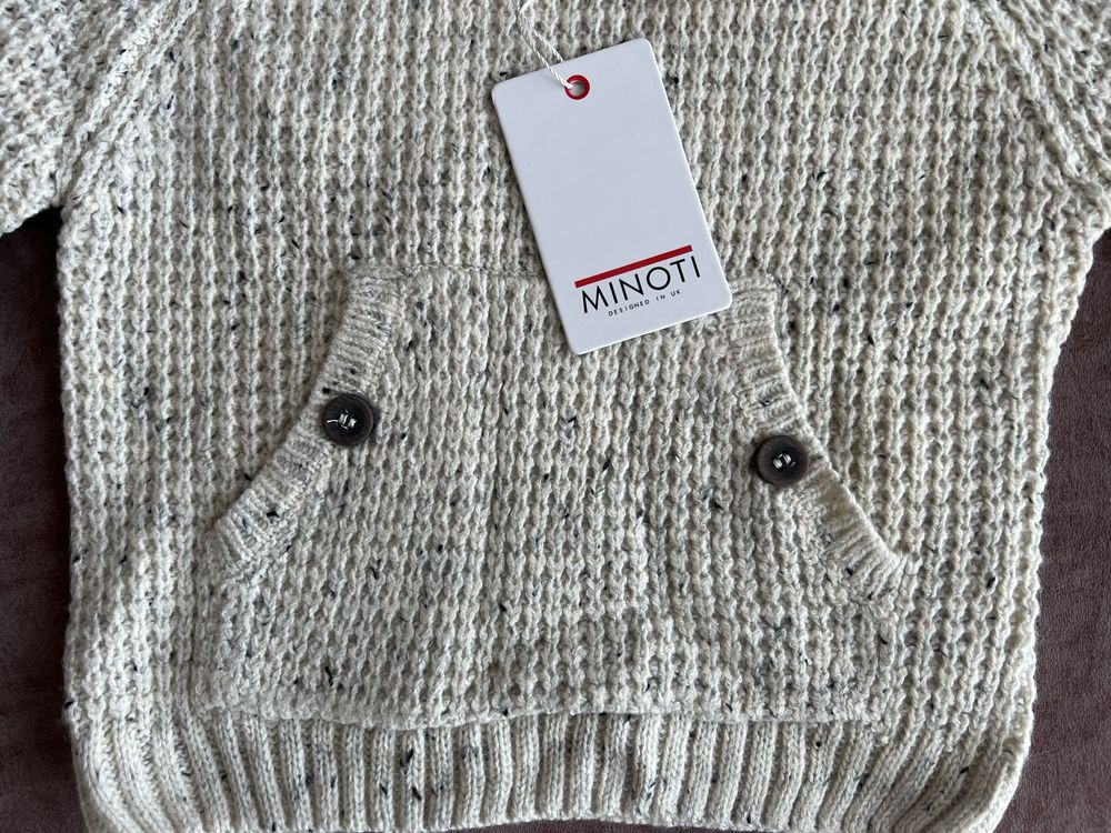 Детски пуловер за момче Minoti модел Ranger waffle knit jumper