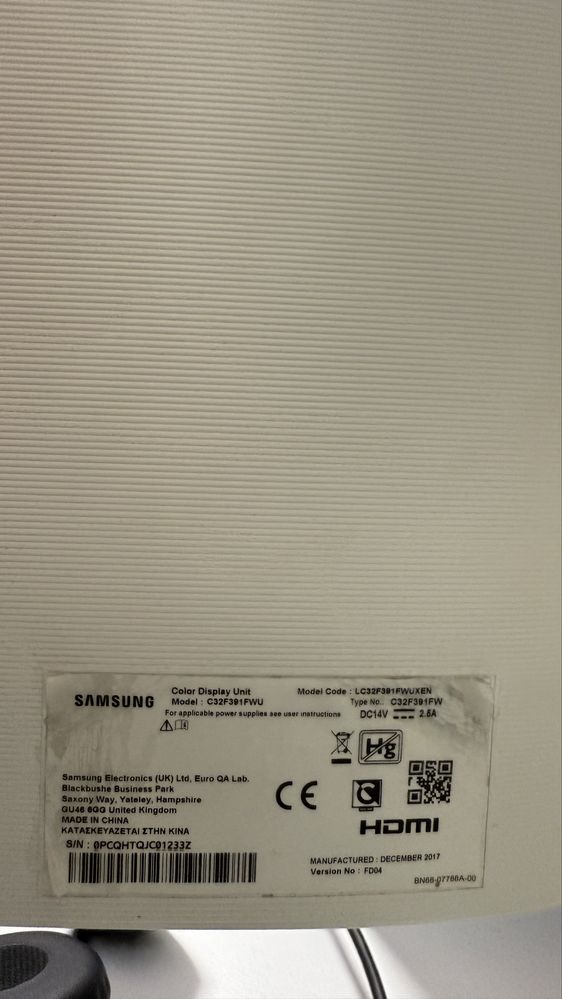 Monitor Curbat Samsung 32