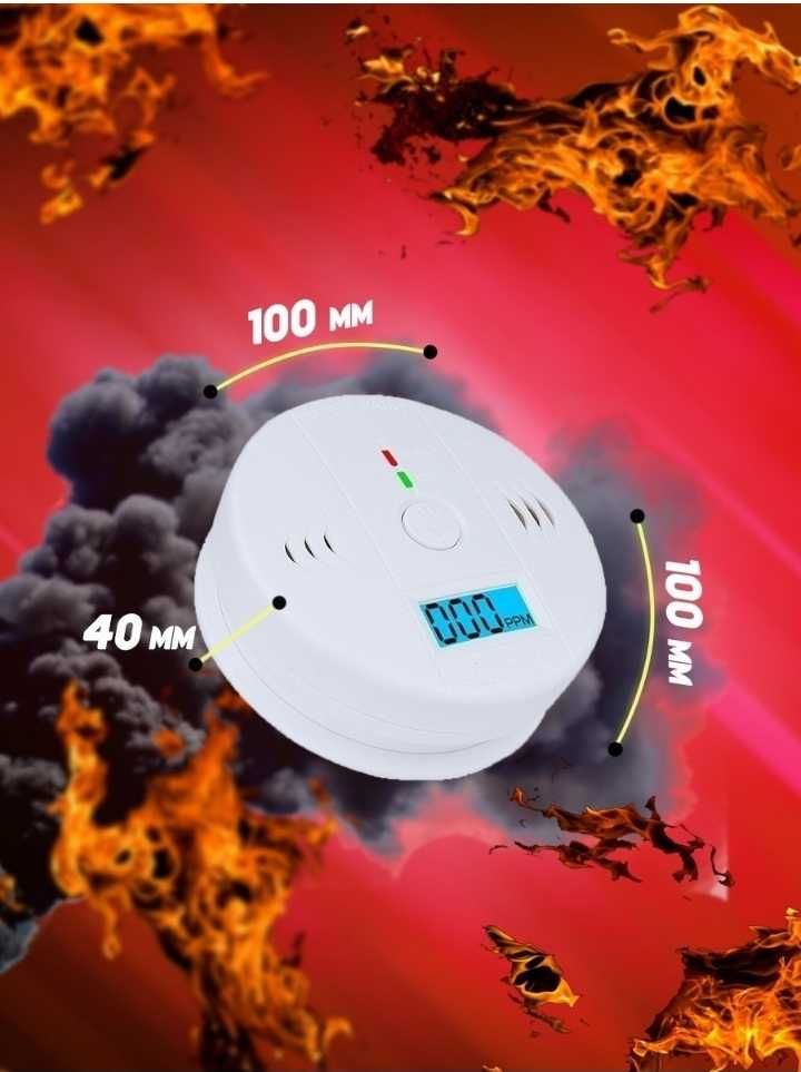 Датчик дыма, измеритель угарного газа на батарейках