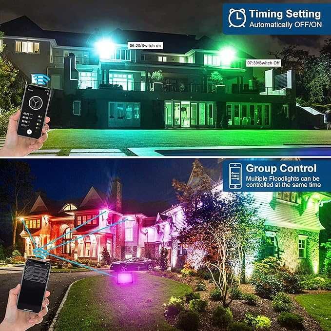 Projector LED RGB Bluetooth,WiFi T-SUNUS în aer liber 100 W