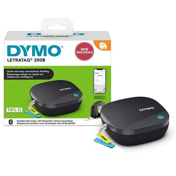 НОВО DYMO етикетен принтер LetraTag 200B Bluetooth, комплект с лента