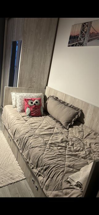 Pat cu saltea, pe comanda, pal Stelco