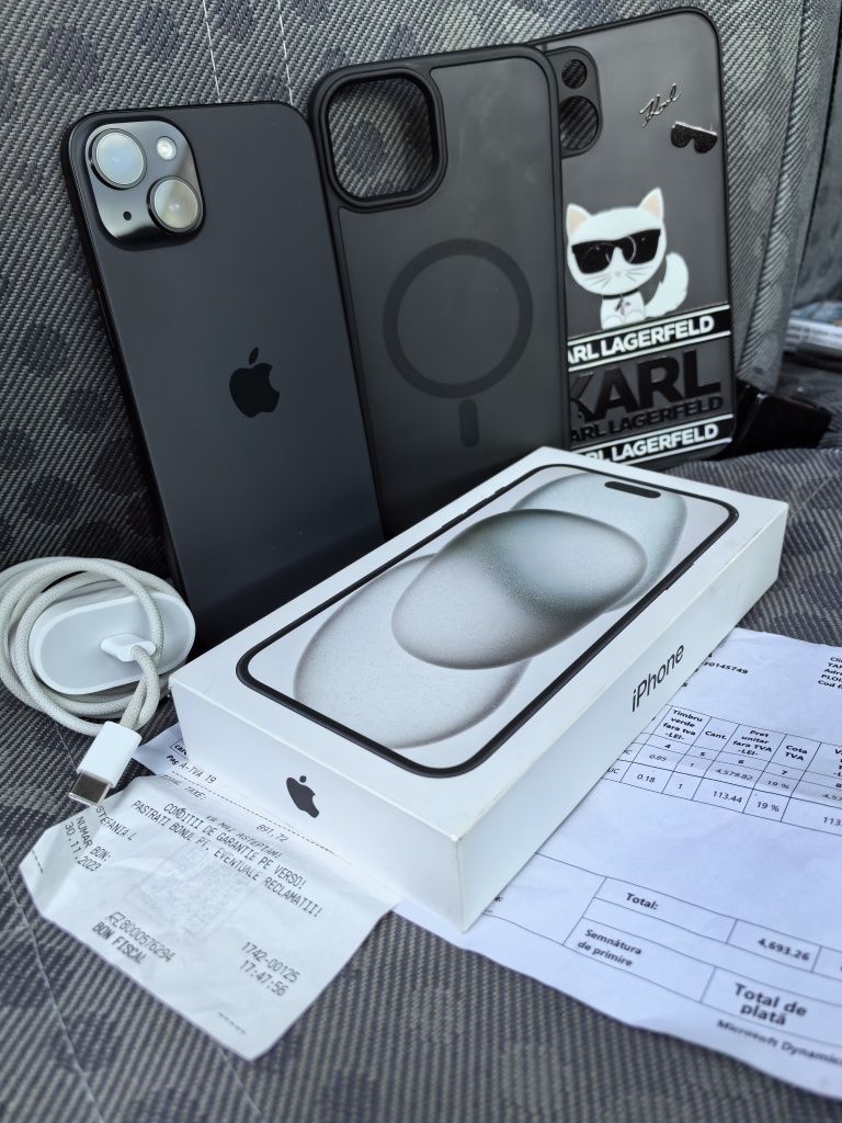 IPhone 15 Plus Black 5G 128Gb FullBox/Huse/Încărcător Original/Factură