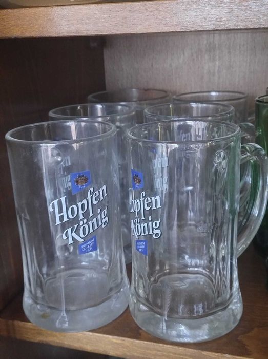 Set 6 halbe de bere, hopfen könig ,și trei seturi pahare pt bere